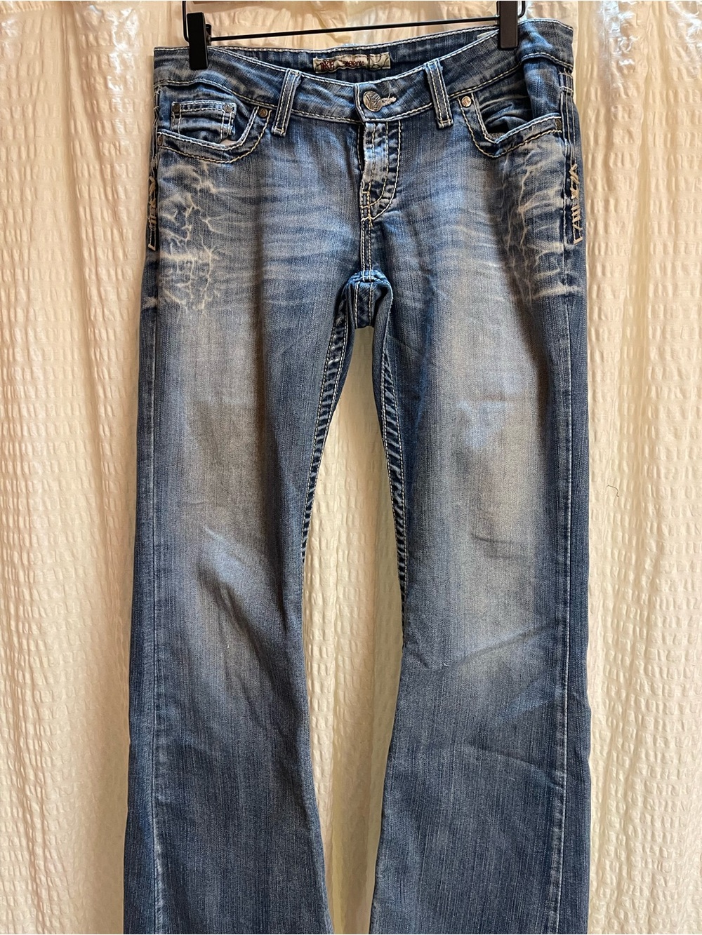 BKE Blue Boot Cut Jeans Distressed Style